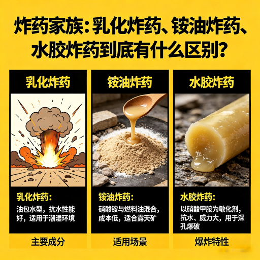 界首炸药家族：乳化炸药、铵油炸药、水胶炸药到底有什么区别？